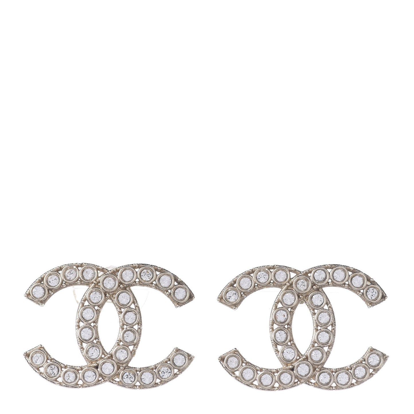 Crystal CC Stud Earrings Gold