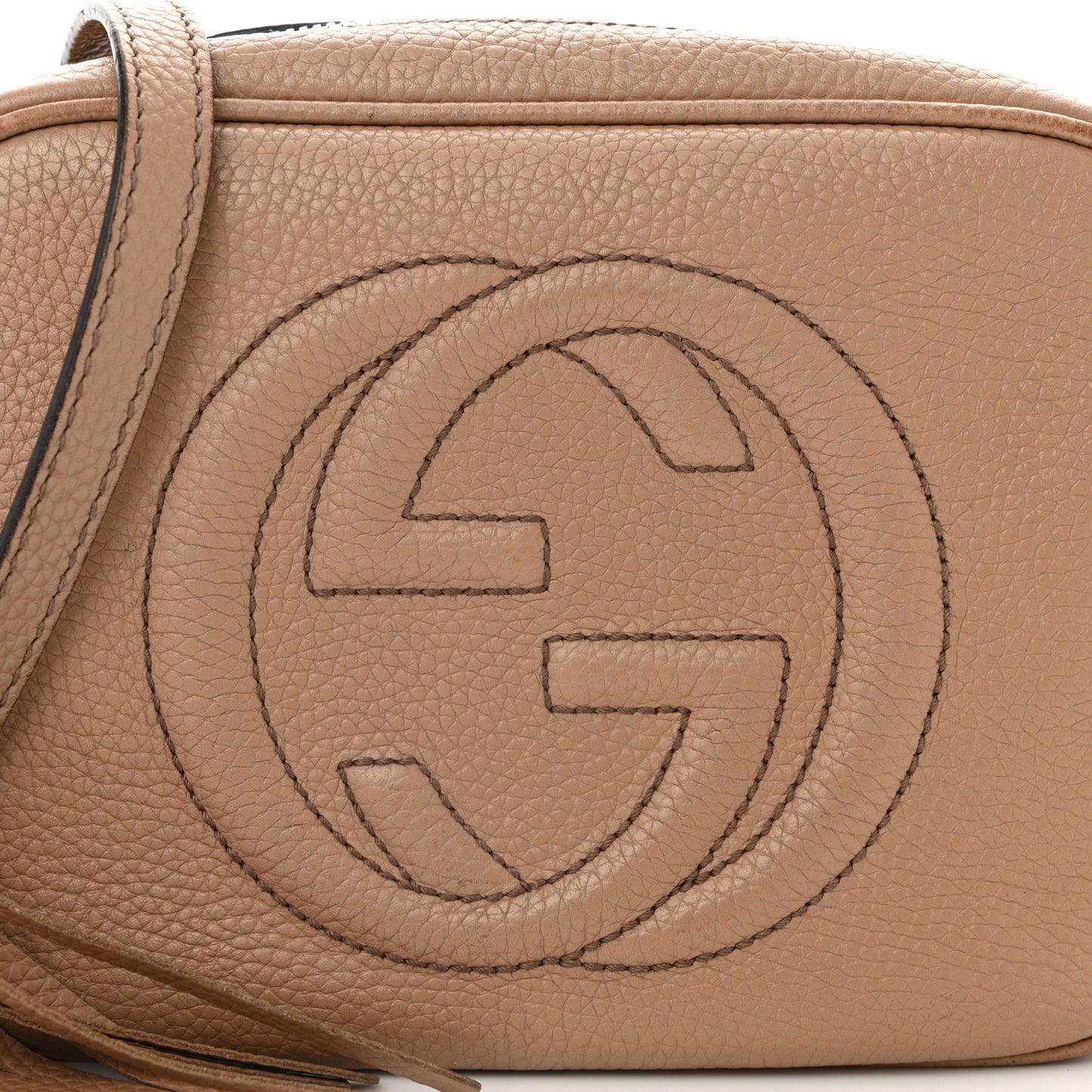 Pebbled Calfskin Small Soho Disco Bag Camelia