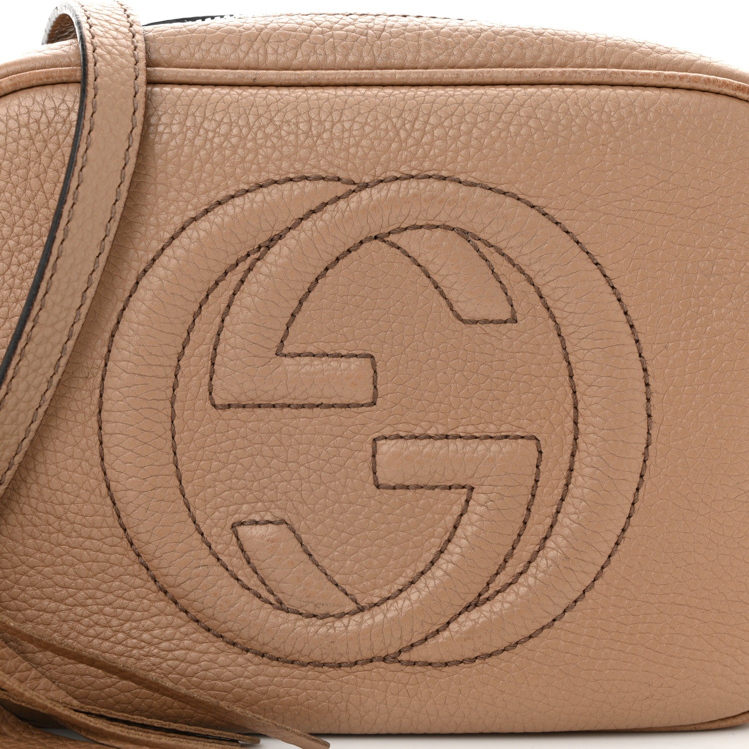 Gucci Pebbled Calfskin Small Soho Disco Bag Camelia 8 of 13