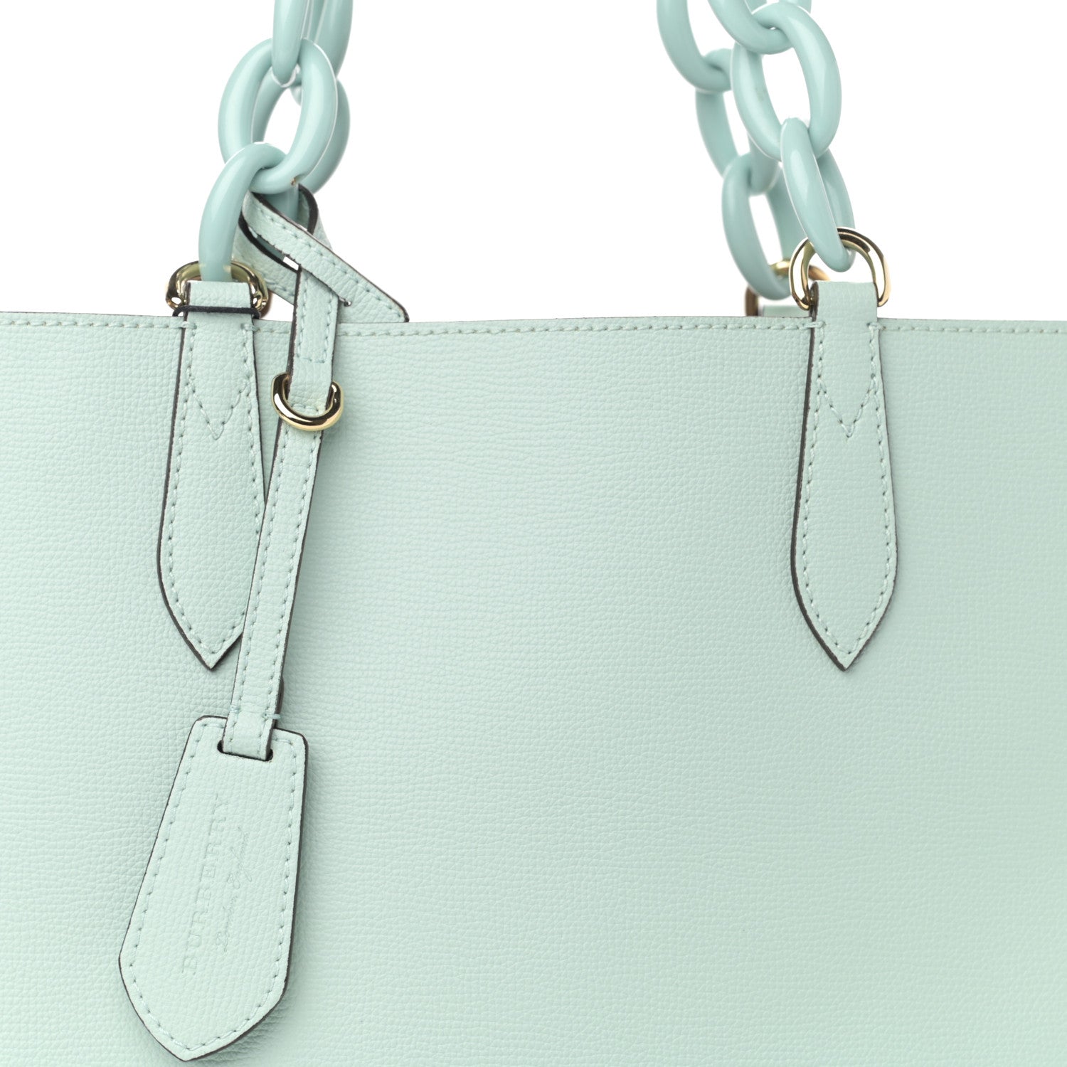 Burberry Calfskin Haymarket Check Small Reversible Tote Pale Opal
