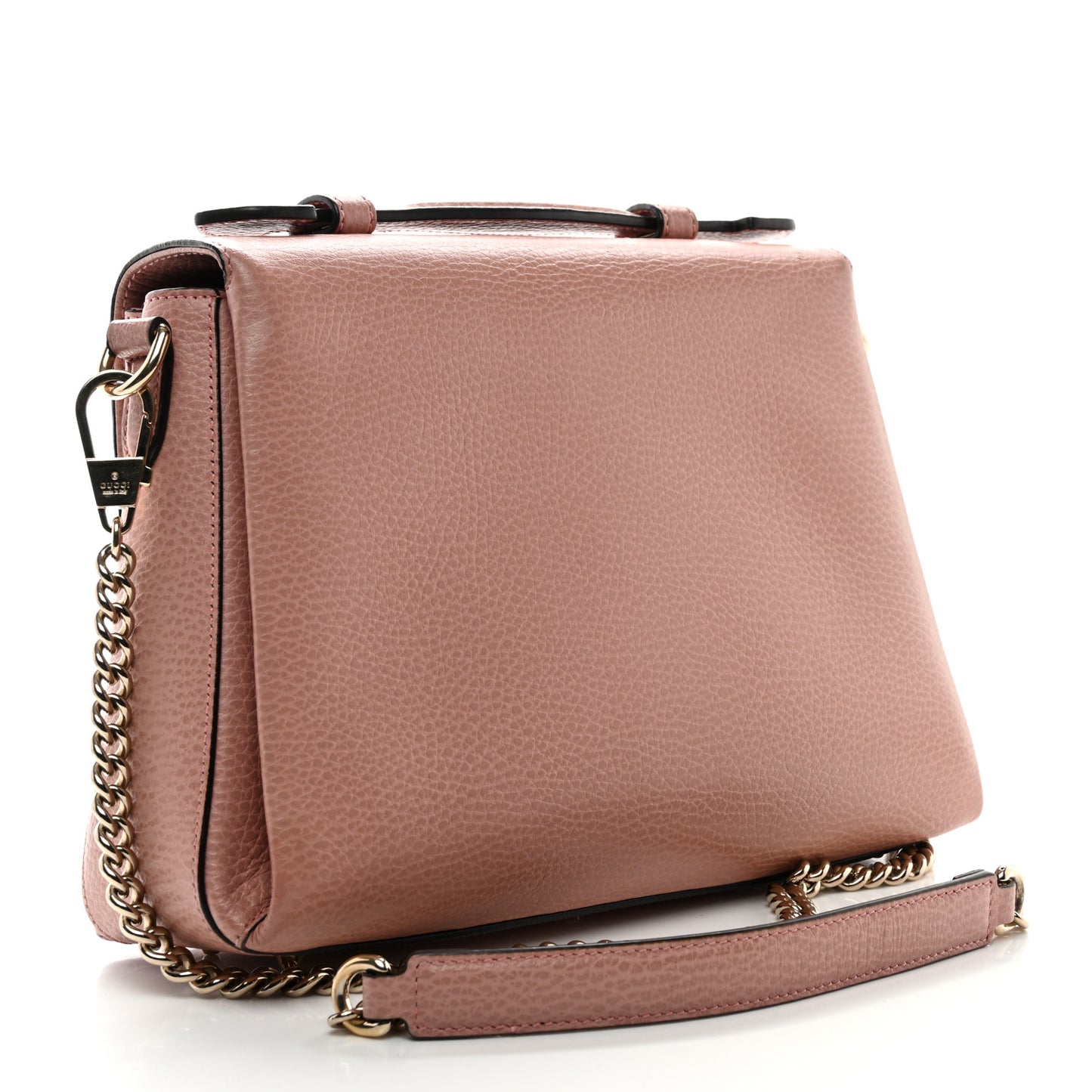 Dollar Calfskin Interlocking G Top Handle Shoulder Bag Soft Pink