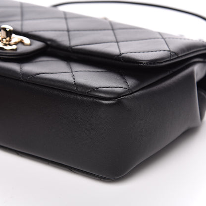 Chanel Lambskin Quilted Resin Bi-Color Chain Flap Bag Black 9 of 13