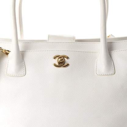 Chanel Calfskin Cerf Executive Shopper Tote White 13 of 13
