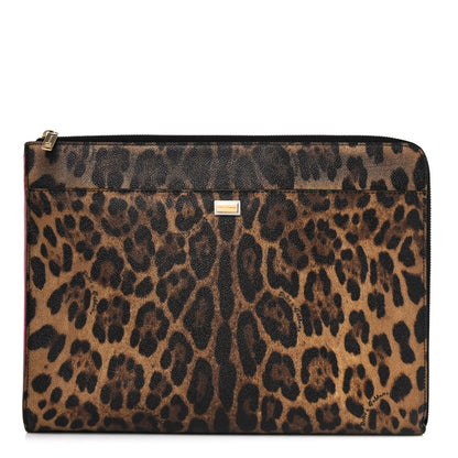 Dolce & Gabbana Calfskin Leopard Pouch Multicolor 1 of 23