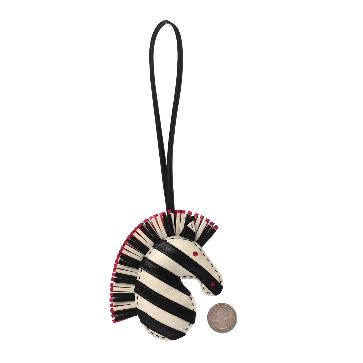 Milo Lambskin Geegee Savannah Bag Charm Craie Black Rose Mexico