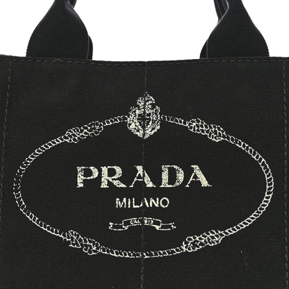Prada Canvas Large Canapa Logo Tote Black 8 of 10