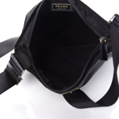 Prada Nylon Flat Messenger Bag Black 5 of 7