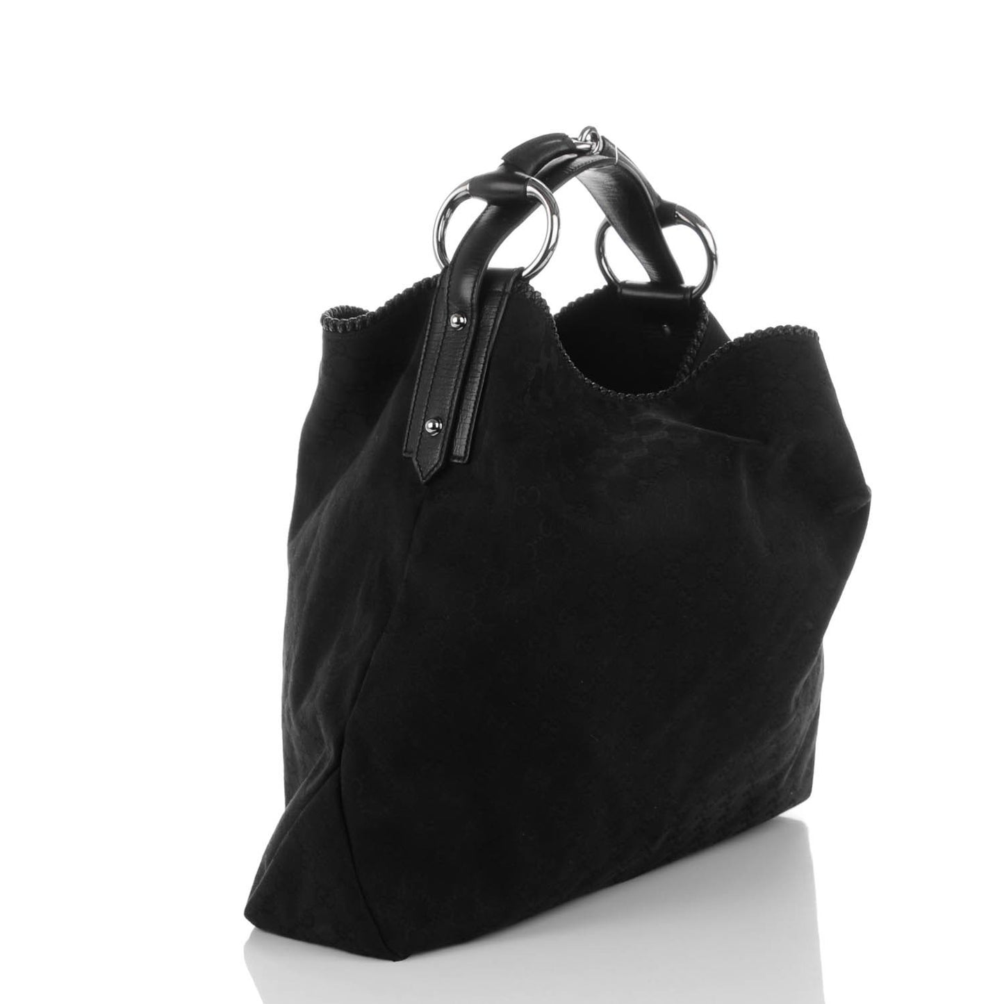 Monogram Large Horsebit Chain Hobo Black