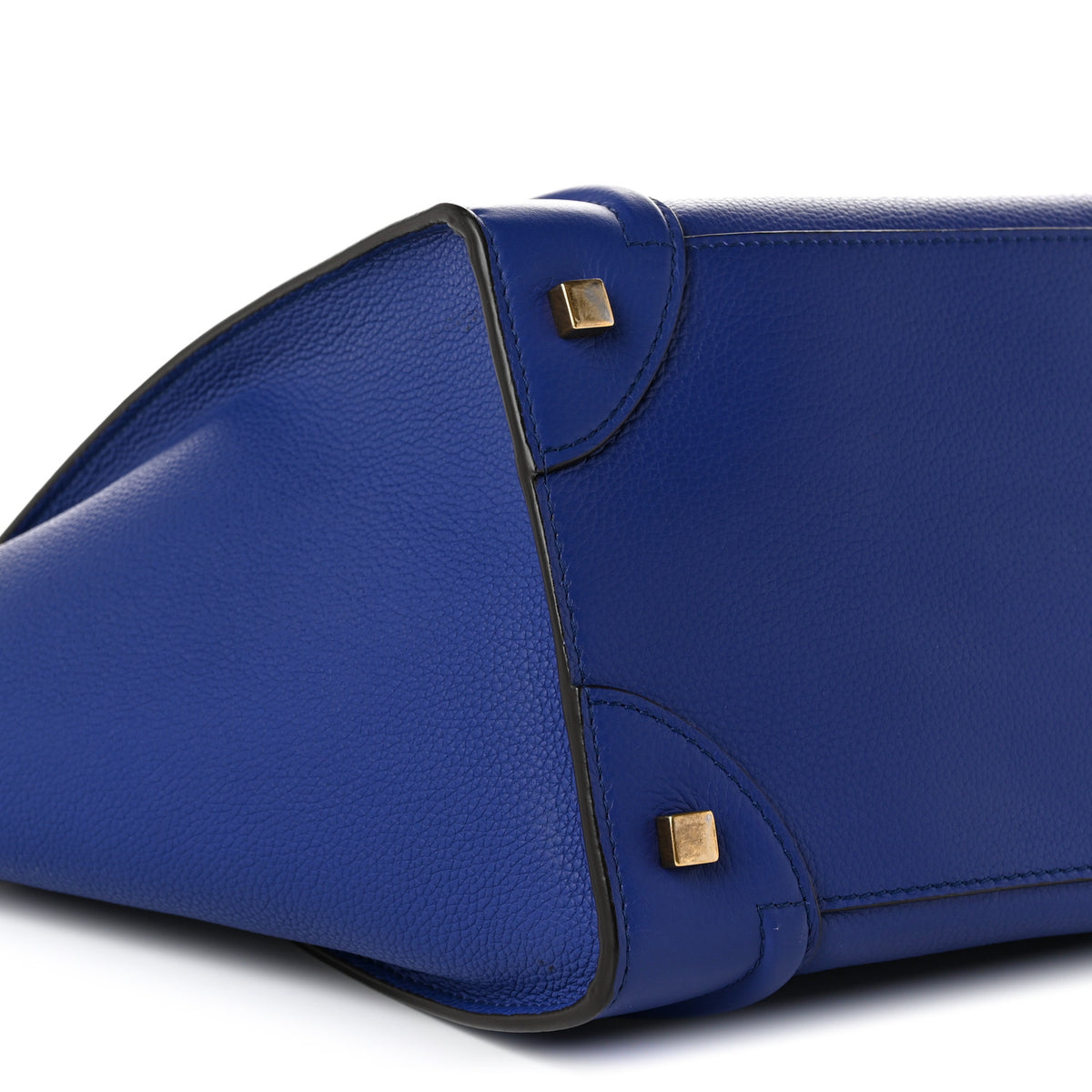 Celine Drummed Calfskin Mini Luggage Indigo 9 of 10