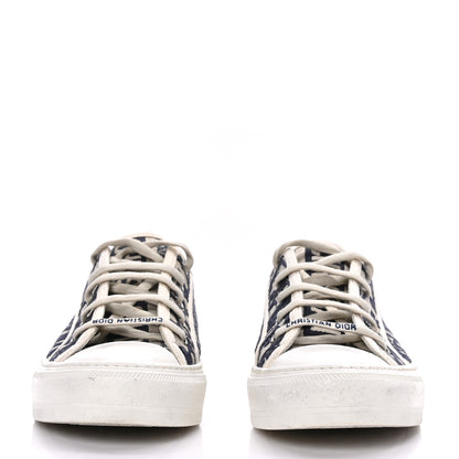 Christian Dior Canvas Oblique Walk'N'Dior Low Top Sneakers 40 Deep Blue 2 of 8