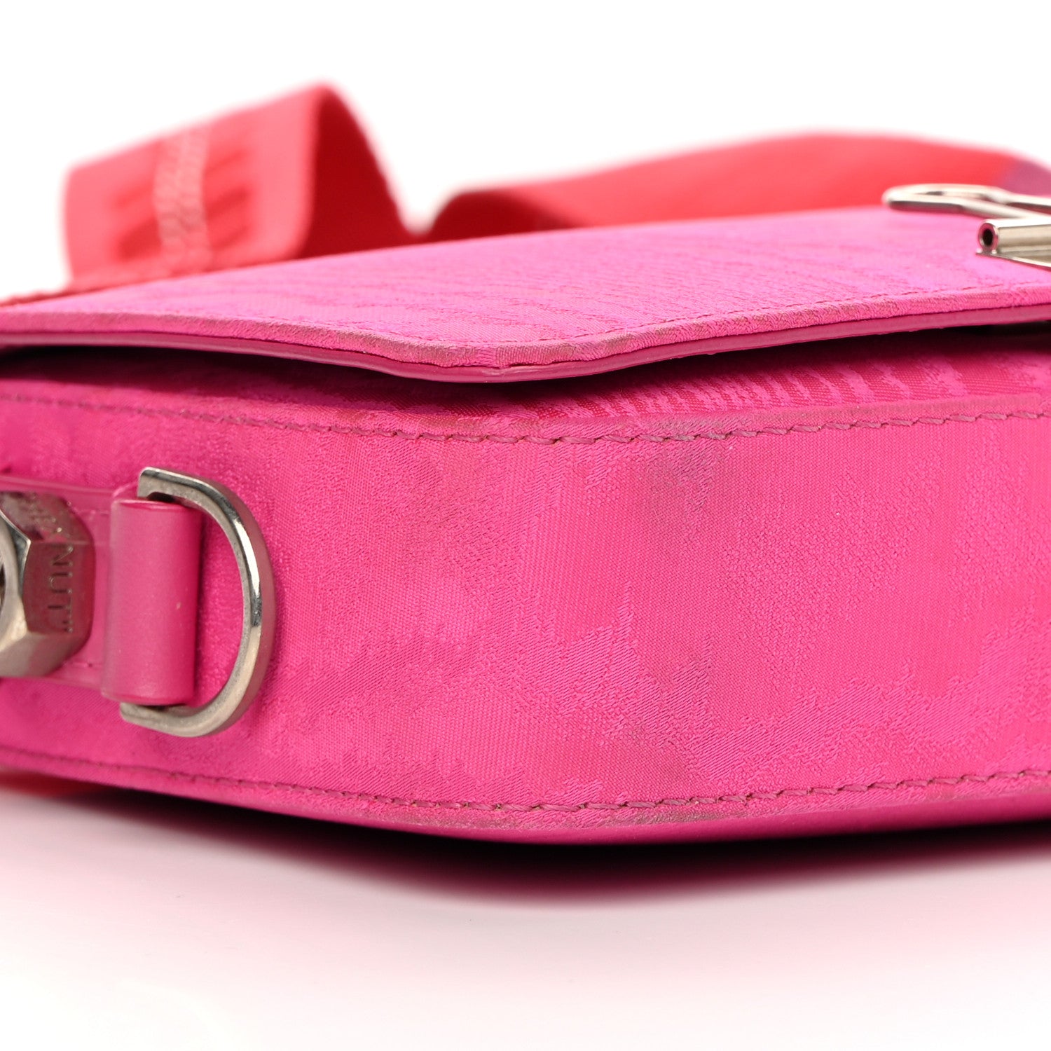 Off-White Nylon Mini Binder Clip Bag Fuchsia Red 9 of 17