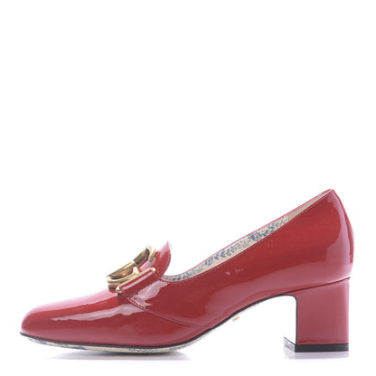 Gucci Vernice GG Victoire 55mm Loafer Pumps 36.5 Hibiscus Red 1 of 10