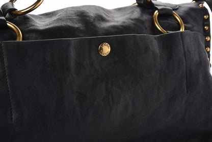 Prada Nappa Studded Aviator Satchel Blue 9 of 11