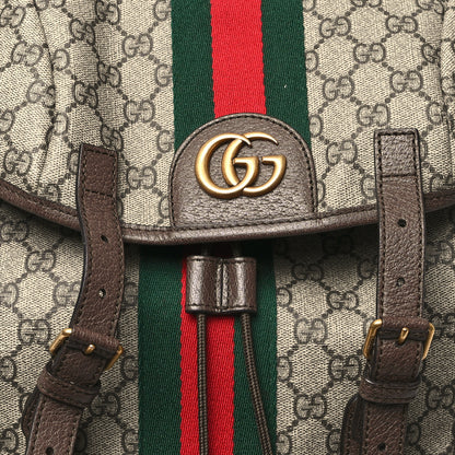 Gucci GG Supreme Monogram Medium Ophidia Double Buckle Backpack Brown 8 of 10