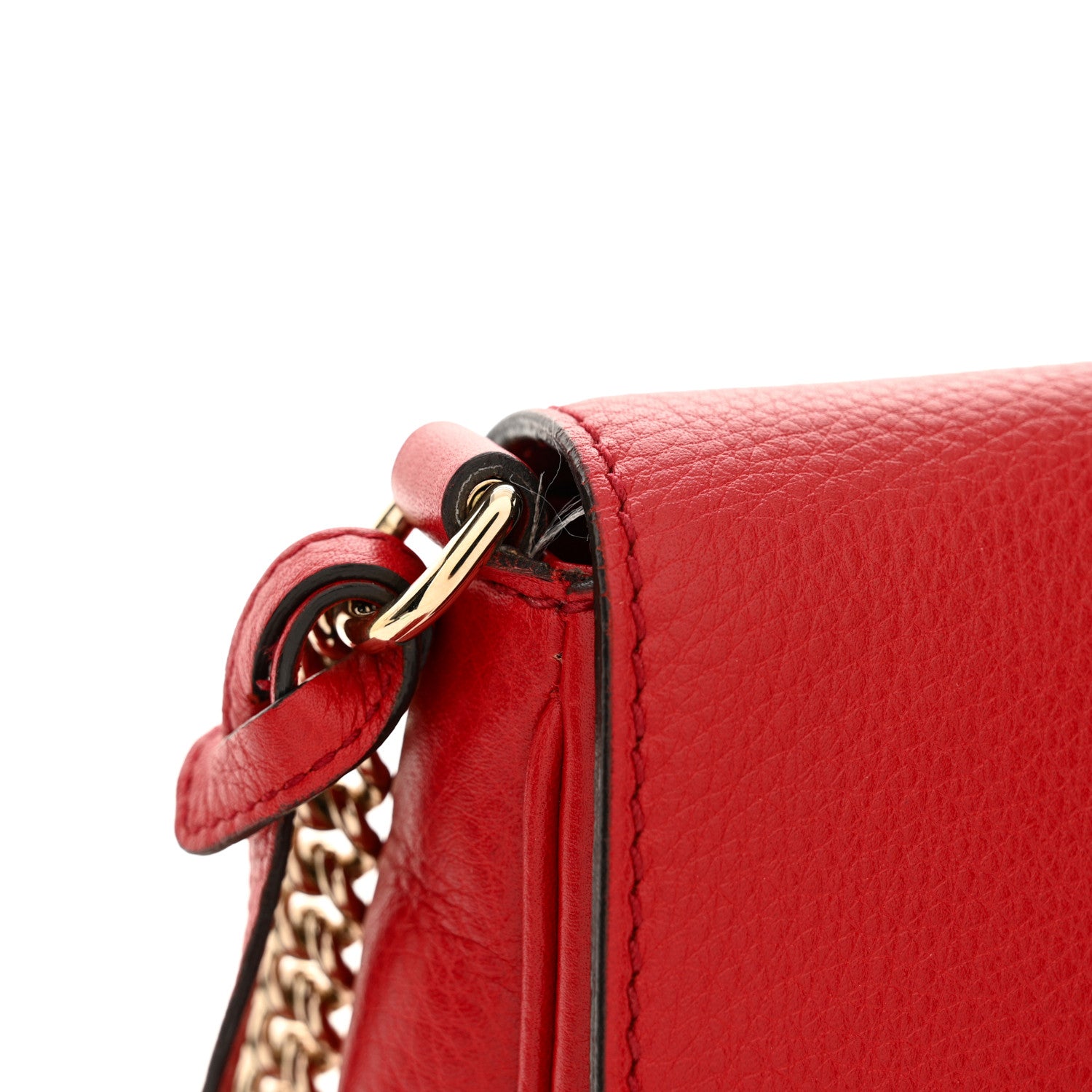 Gucci Pebbled Calfskin Medium Soho Flap Crossbody Vibrant Red 11 of 11