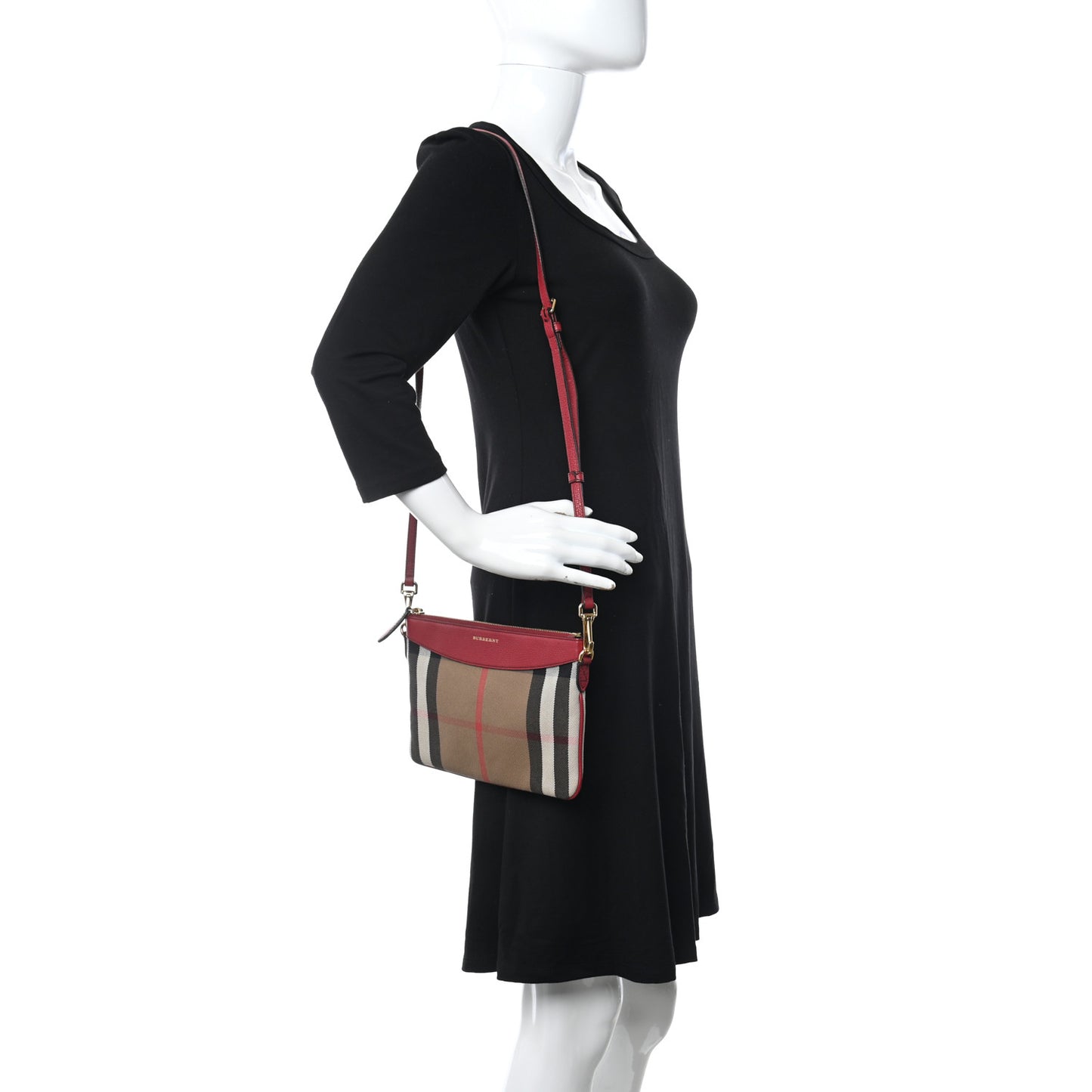 House Check Derby Peyton Crossbody Clutch Bag Red