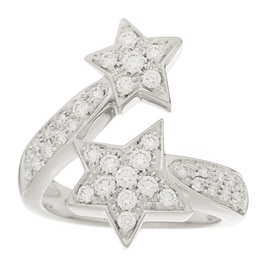 18K White Gold Diamond Comete Geode Ring 49 4.75