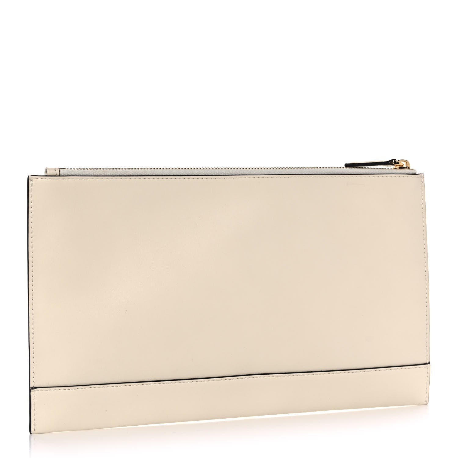 Fendi Vitello King Logo Embossed Medium Flat Pouch Camelia 3 of 8