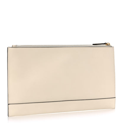 Fendi Vitello King Logo Embossed Medium Flat Pouch Camelia 3 of 8