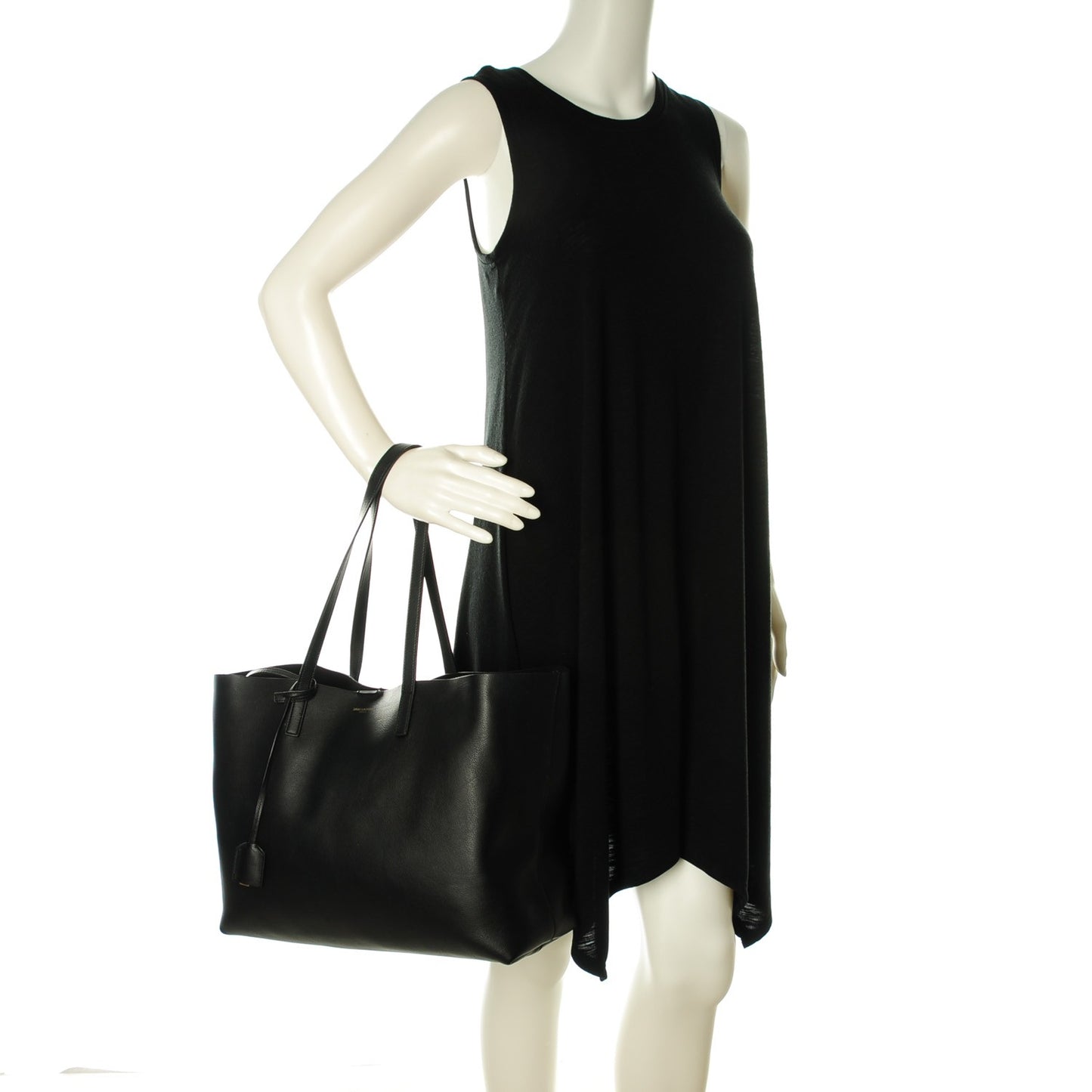 Calfskin Large Shopping Tote Black