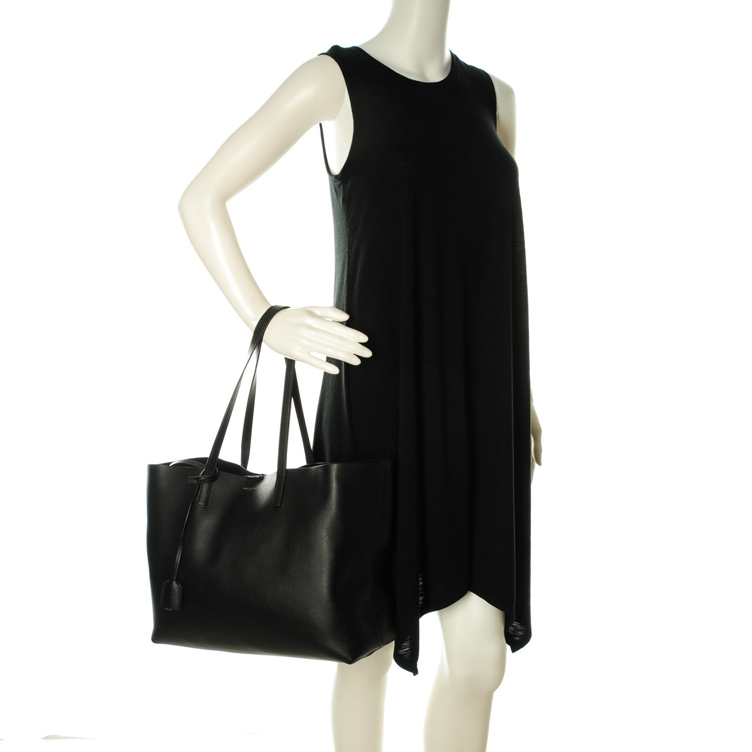 Saint Laurent Calfskin Large Shopping Tote Black 2 of 7
