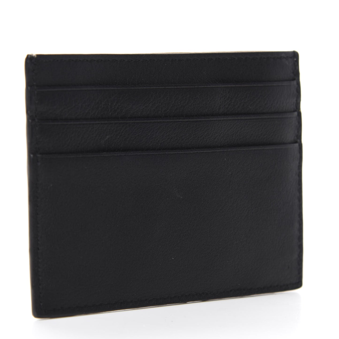 Vitello Dolce Bi-Color Card Holder Tan Black