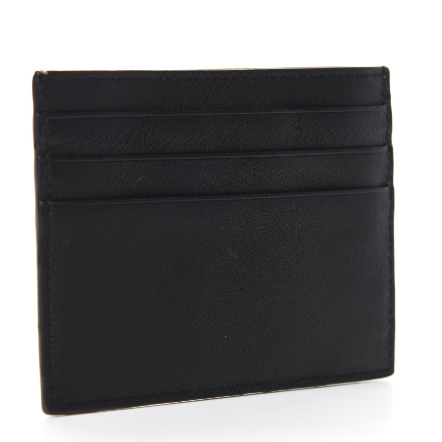 Fendi Vitello Dolce Bi-Color Card Holder Tan Black 3 of 8