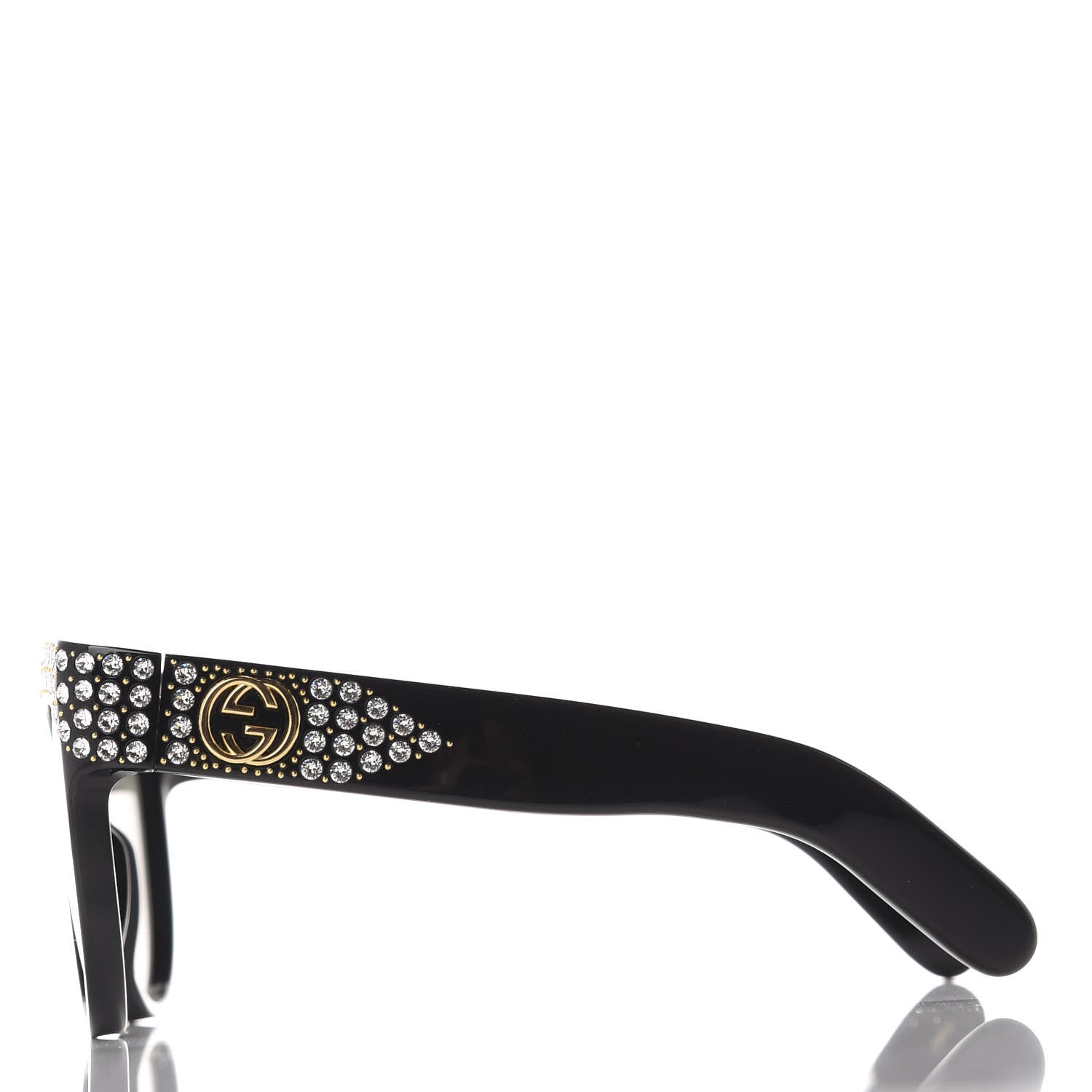 Gucci Acetate Crystal Sunglasses GG0147S Black 3 of 8