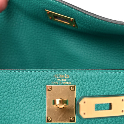 Hermes Taurillon Clemence Kelly Ado Backpack Vert Verone 6 of 9