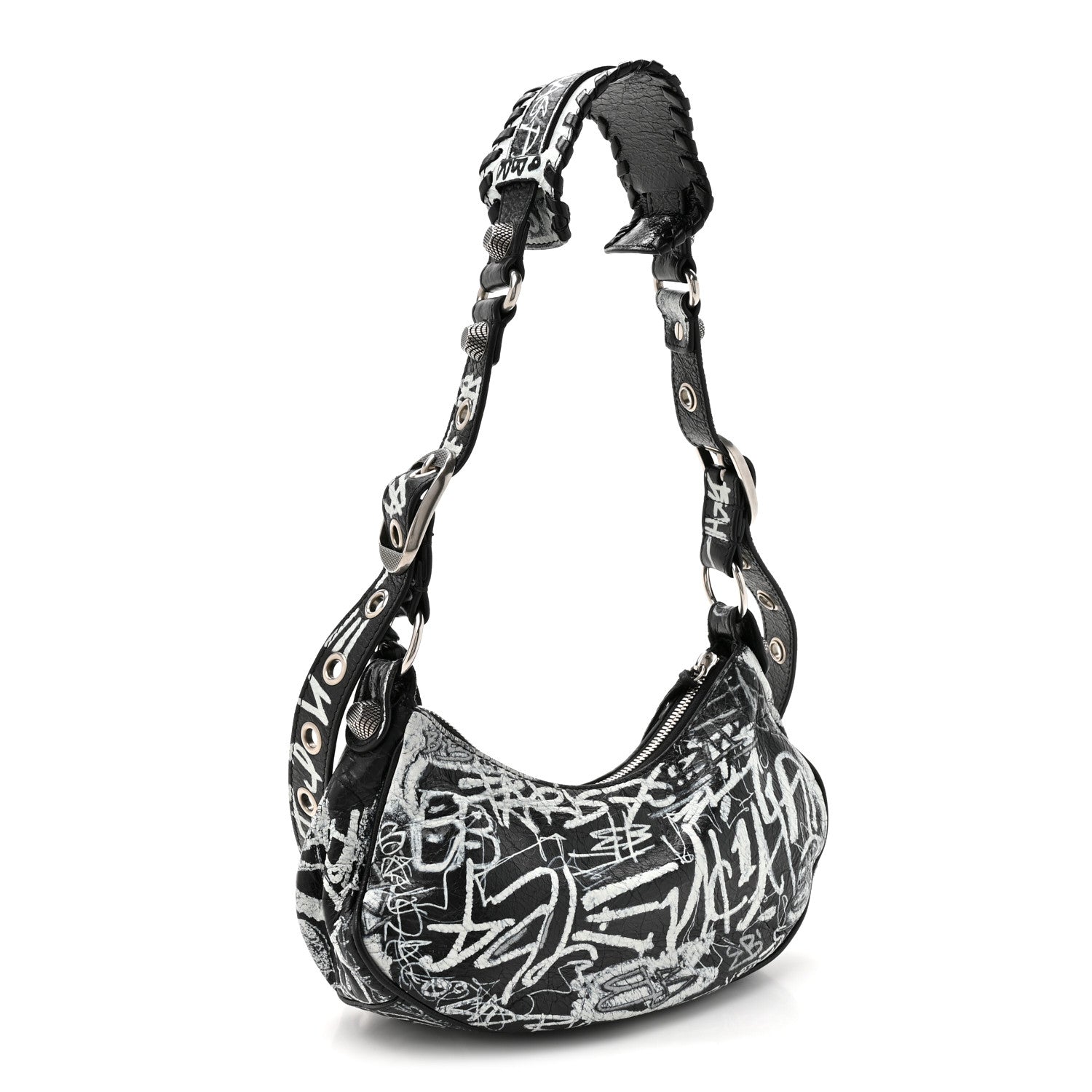 Balenciaga Agneau Arena Graffiti Le Cagole Shoulder Bag XS Black 4 of 11