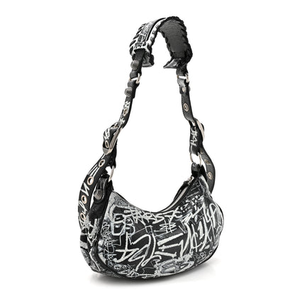 Balenciaga Agneau Arena Graffiti Le Cagole Shoulder Bag XS Black 4 of 11