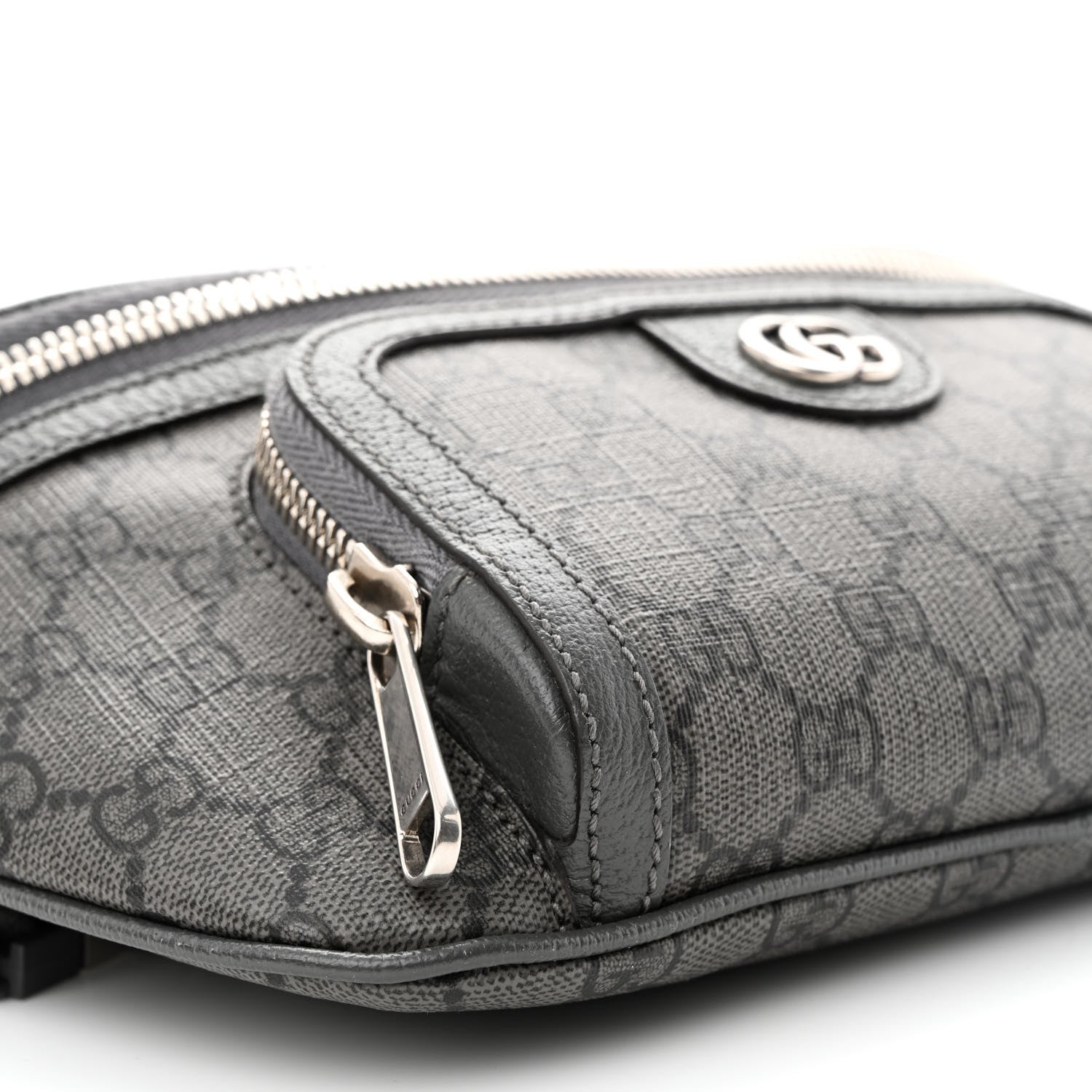 Gucci GG Supreme Monogram Textured Dollar Calfskin Ophidia Belt Bag Grey Black Graphite Grey 8 of 9