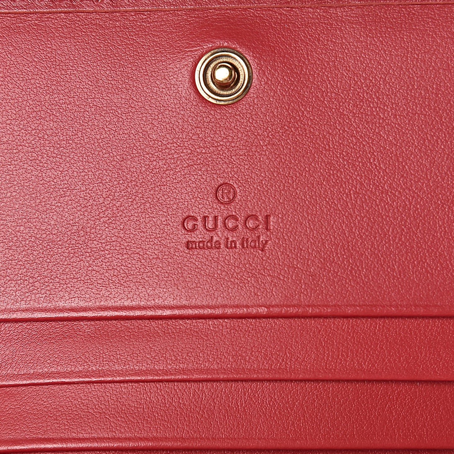 Calfskin Matelasse GG Marmont Card Case Wallet Hibiscus Red