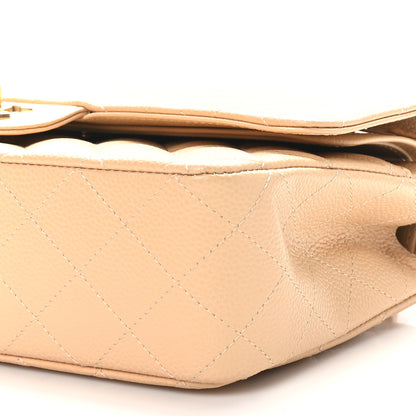 Chanel Caviar Quilted Medium Double Flap Beige 10 of 11