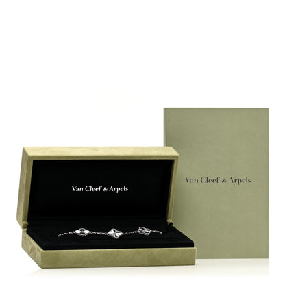 Van Cleef & Arpels 18K White Gold 5 Motifs Guilloche Vintage Alhambra Bracelet 5 of 5