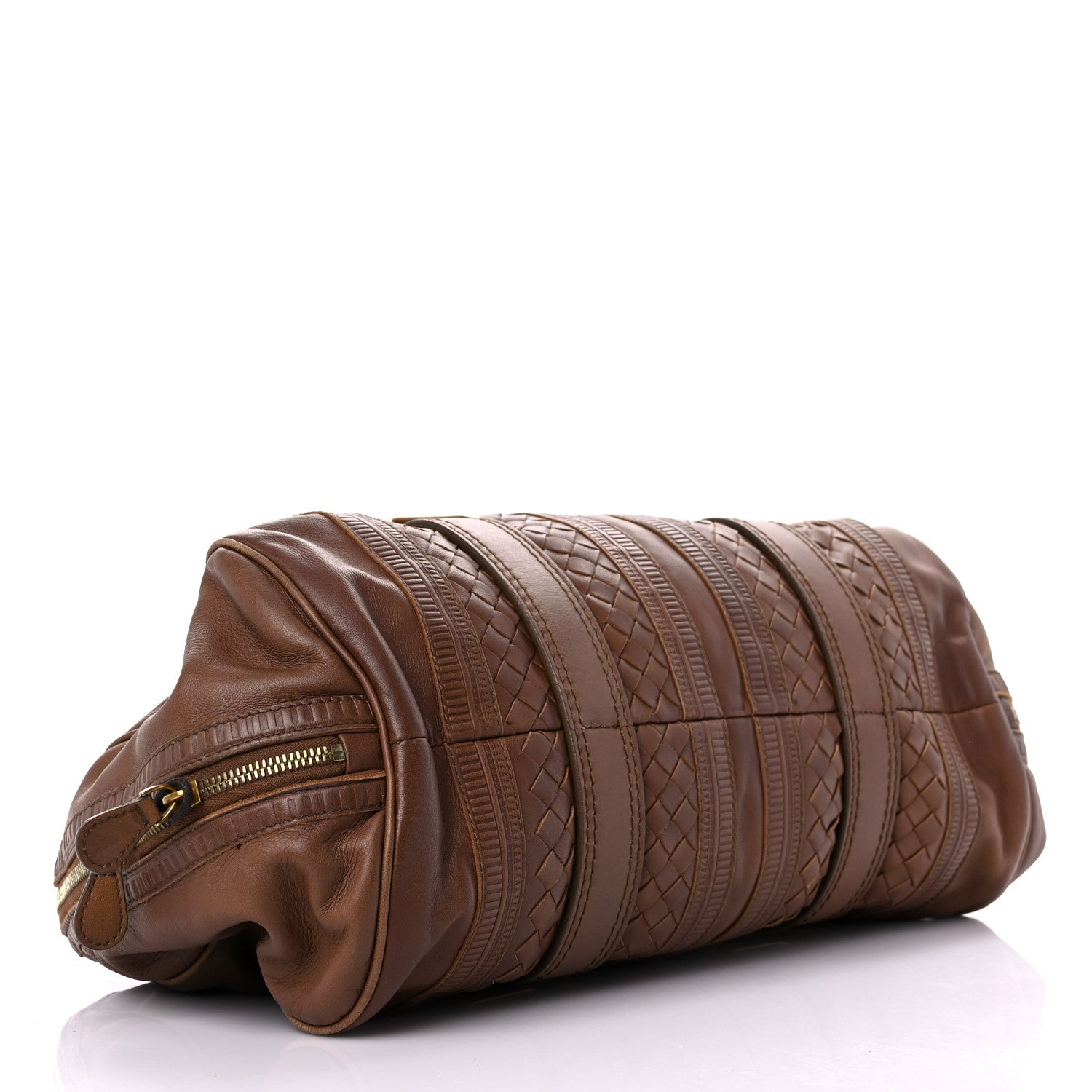Bottega Veneta Nappa Intrecciato Accordion Satchel Noce 3 of 15