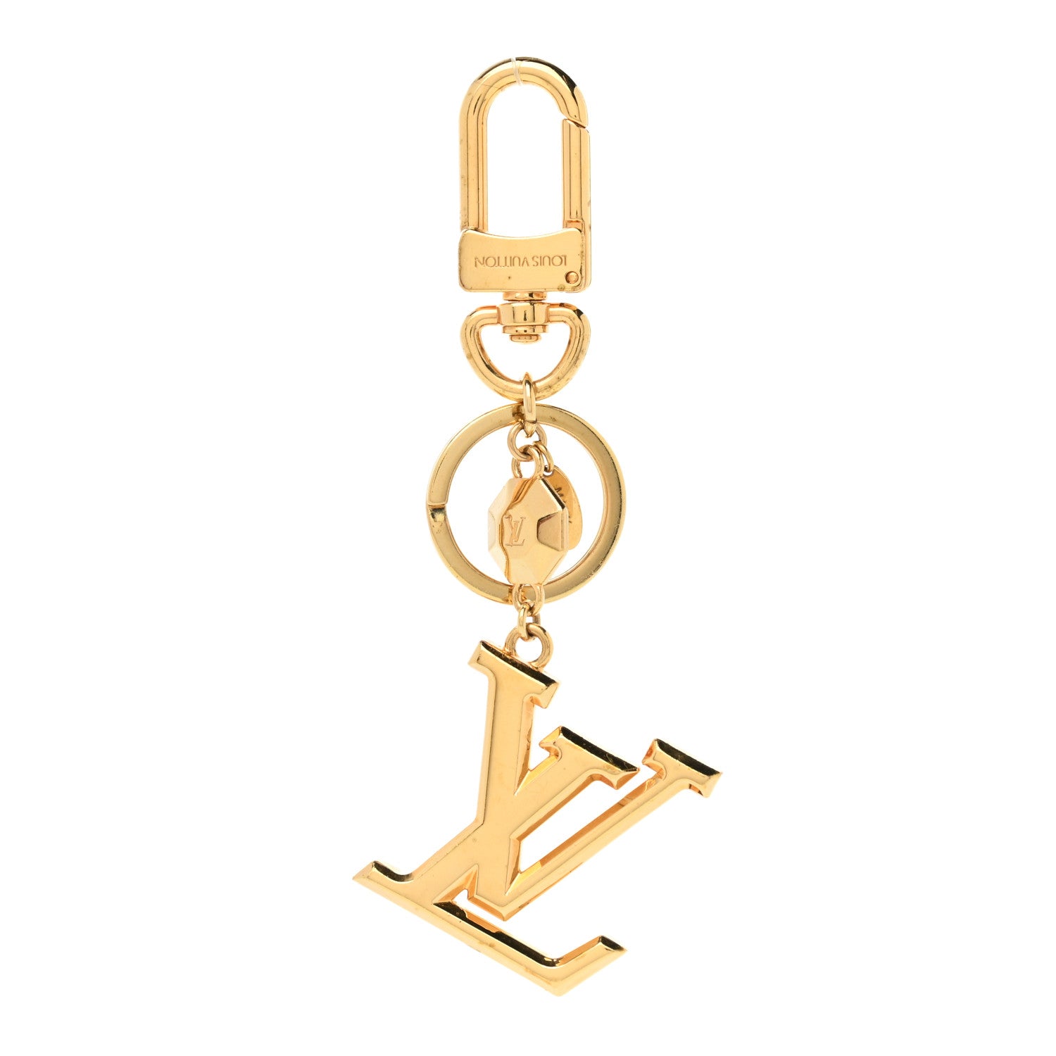 Louis Vuitton LV Facettes Bag Charm Key Holder Gold 1 of 4