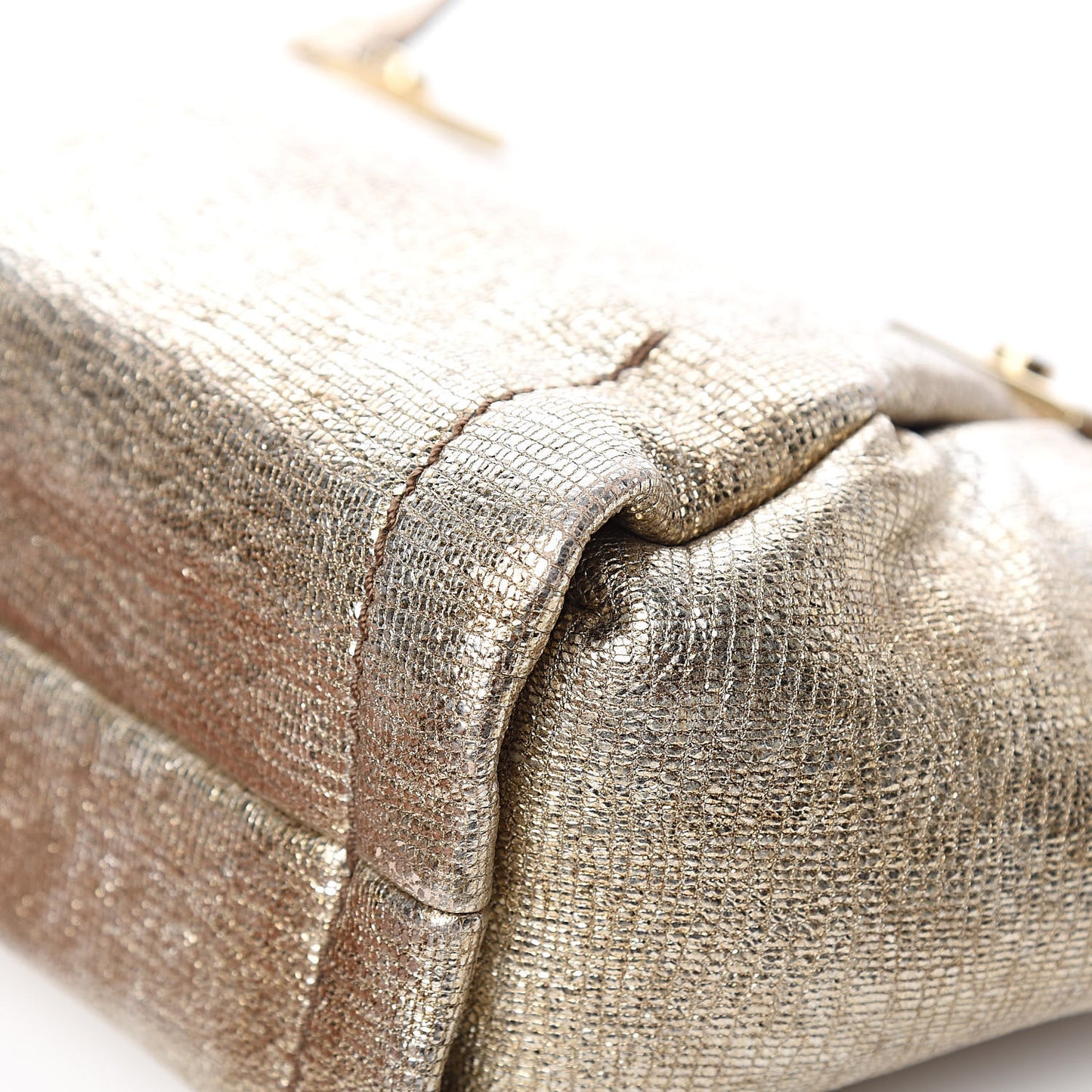 Metallic Trilogy Bowling Mini Crossbody Gold
