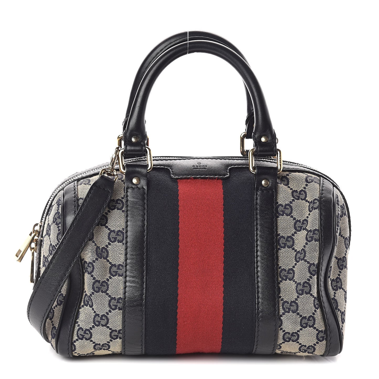 Monogram Vintage Web Small Boston Navy