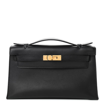 Hermes Swift Kelly Pochette Clutch Black 1 of 25