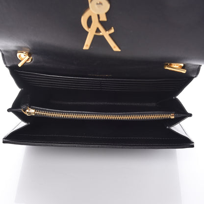 Saint Laurent Lambskin Matelasse Monogram Vicky Chain Wallet Black 7 of 14