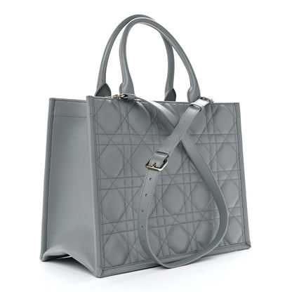 Christian Dior Calfskin Macrocannage Medium Book Tote Grey 3 of 12