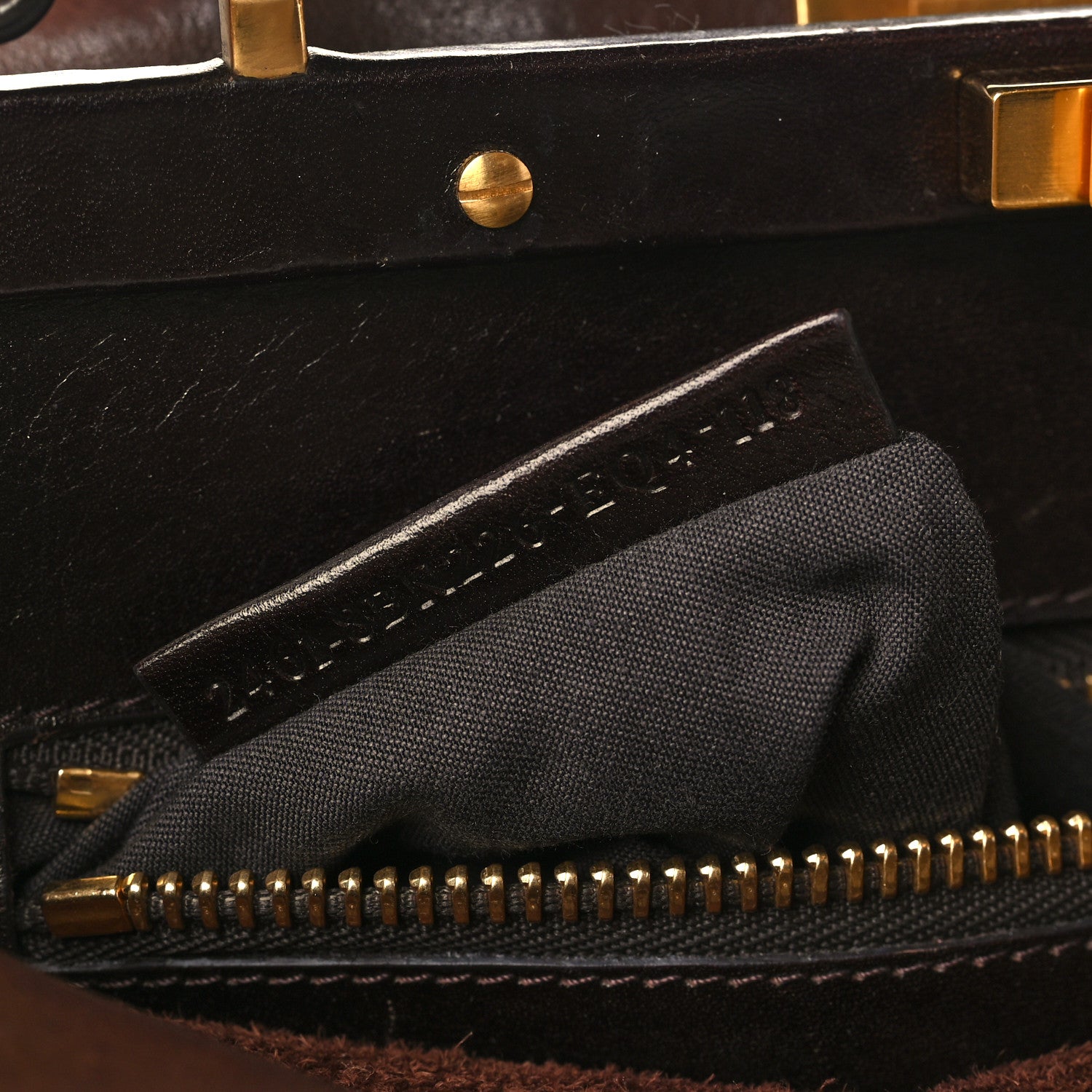 Fendi Vitello Morgan Fabric Jacquard Pequin Medium Iconic Satchel Moro Granada Black 7 of 11