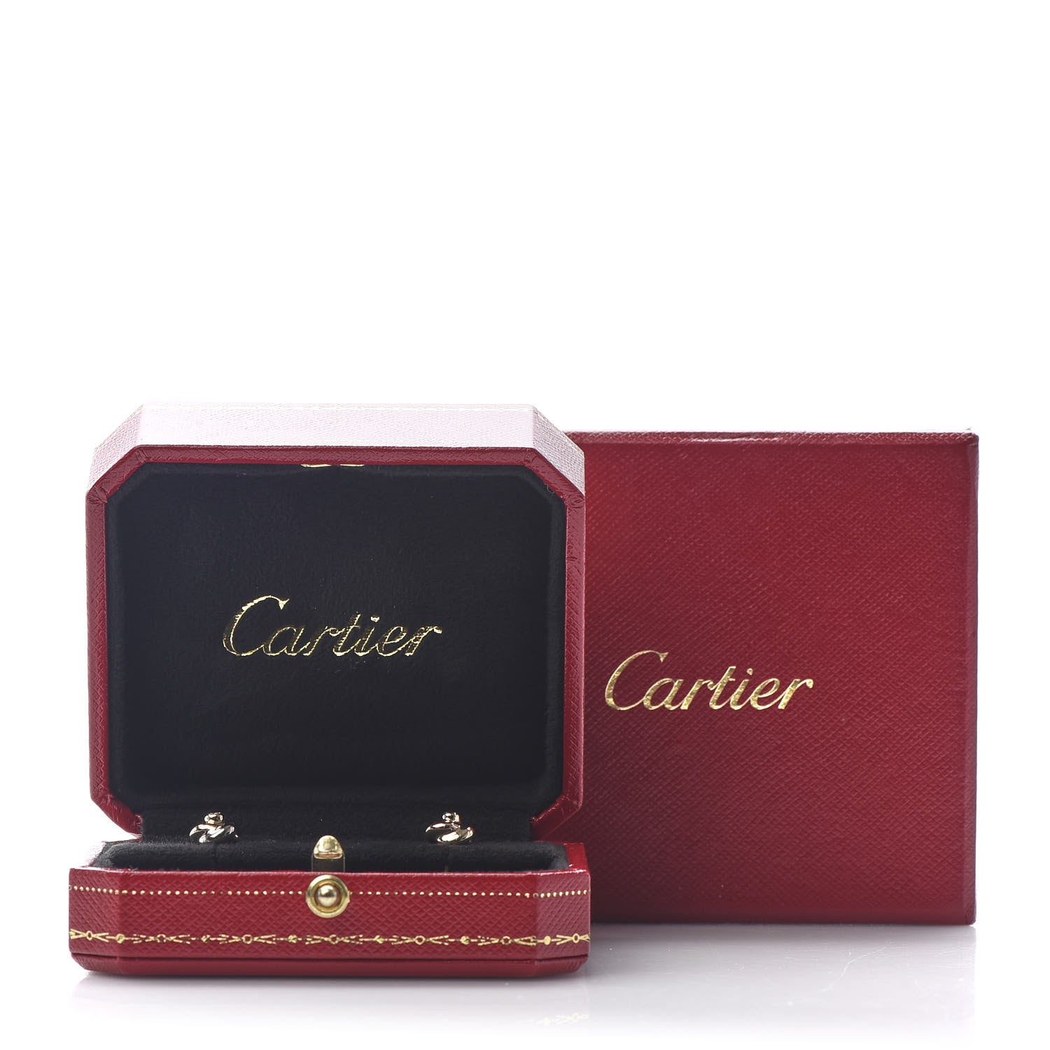 Cartier 18K Pink Yellow White Gold Diamond Trinity Stud Earrings 6 of 6