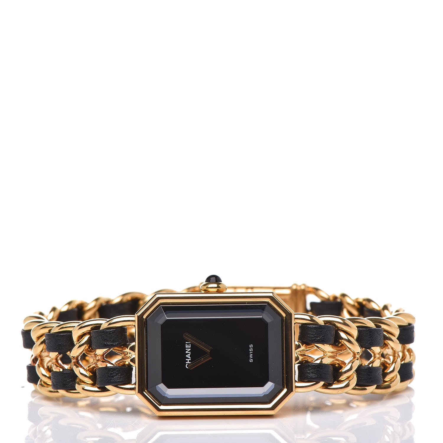Chanel Stainless Steel Lambskin 20mm Chain Premiere Quartz Watch Gold L 3 of 6