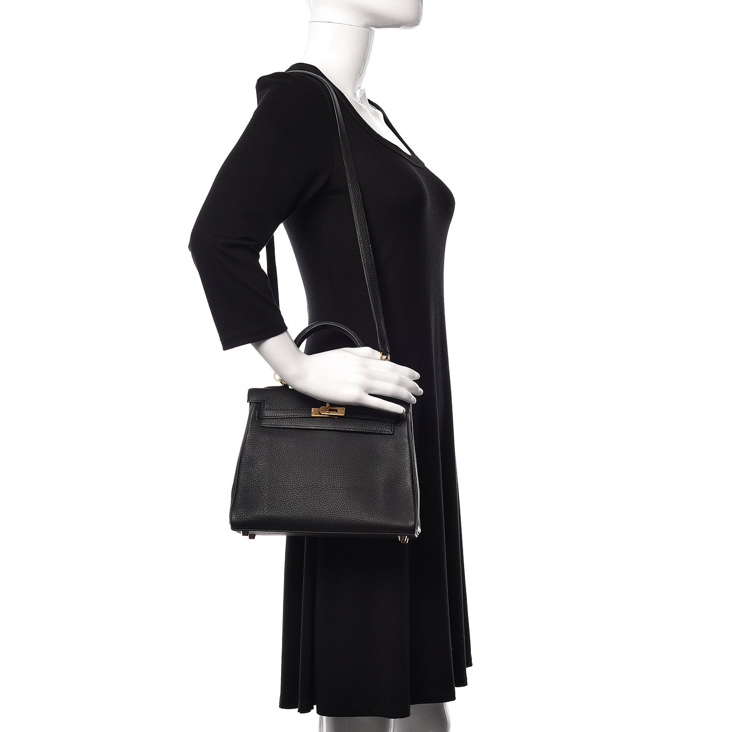 Hermes Togo Kelly Retourne 25 Black 2 of 11