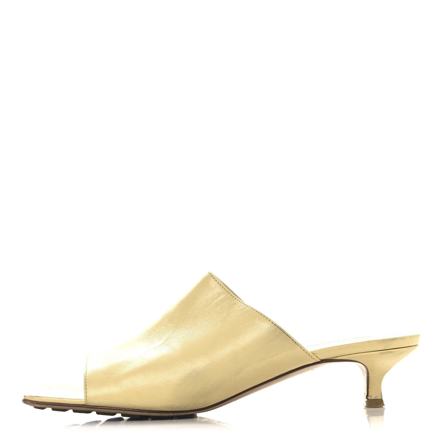 Lambskin Stretch Mule Sandals 37 Moon Beam
