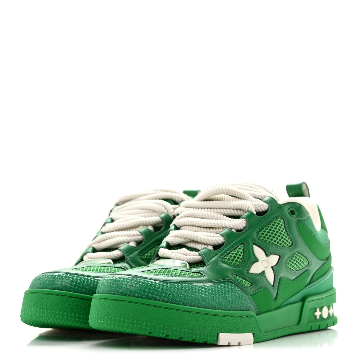 Louis Vuitton Calfskin Mesh Mens LV Skate Sneaker 7.5 Green 4 of 10