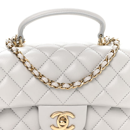 Chanel Lambskin Quilted Mini Top Handle Rectangular Flap Grey 8 of 11