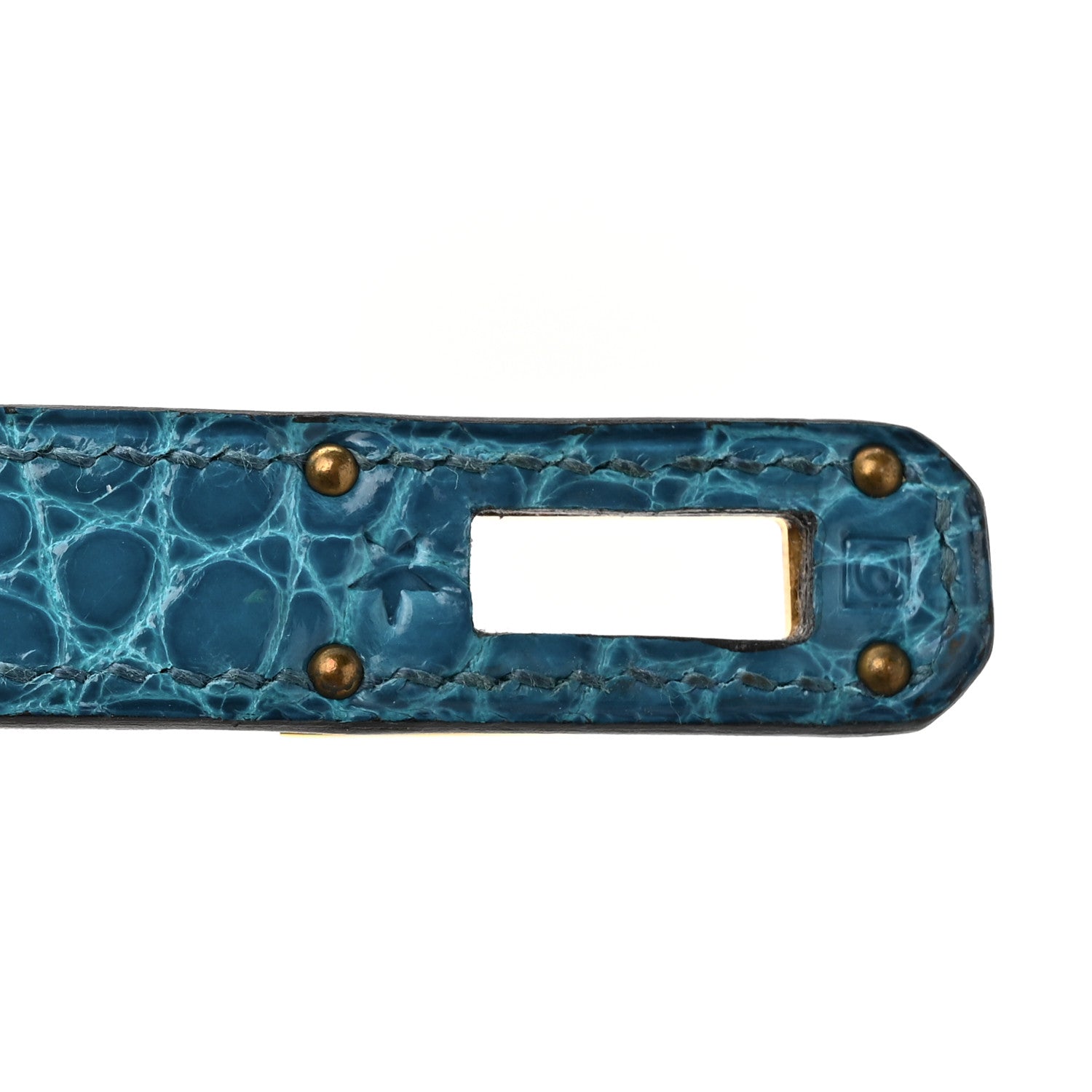 Hermes Shiny Alligator Kelly Longue Wallet Bleu Izmir 7 of 11